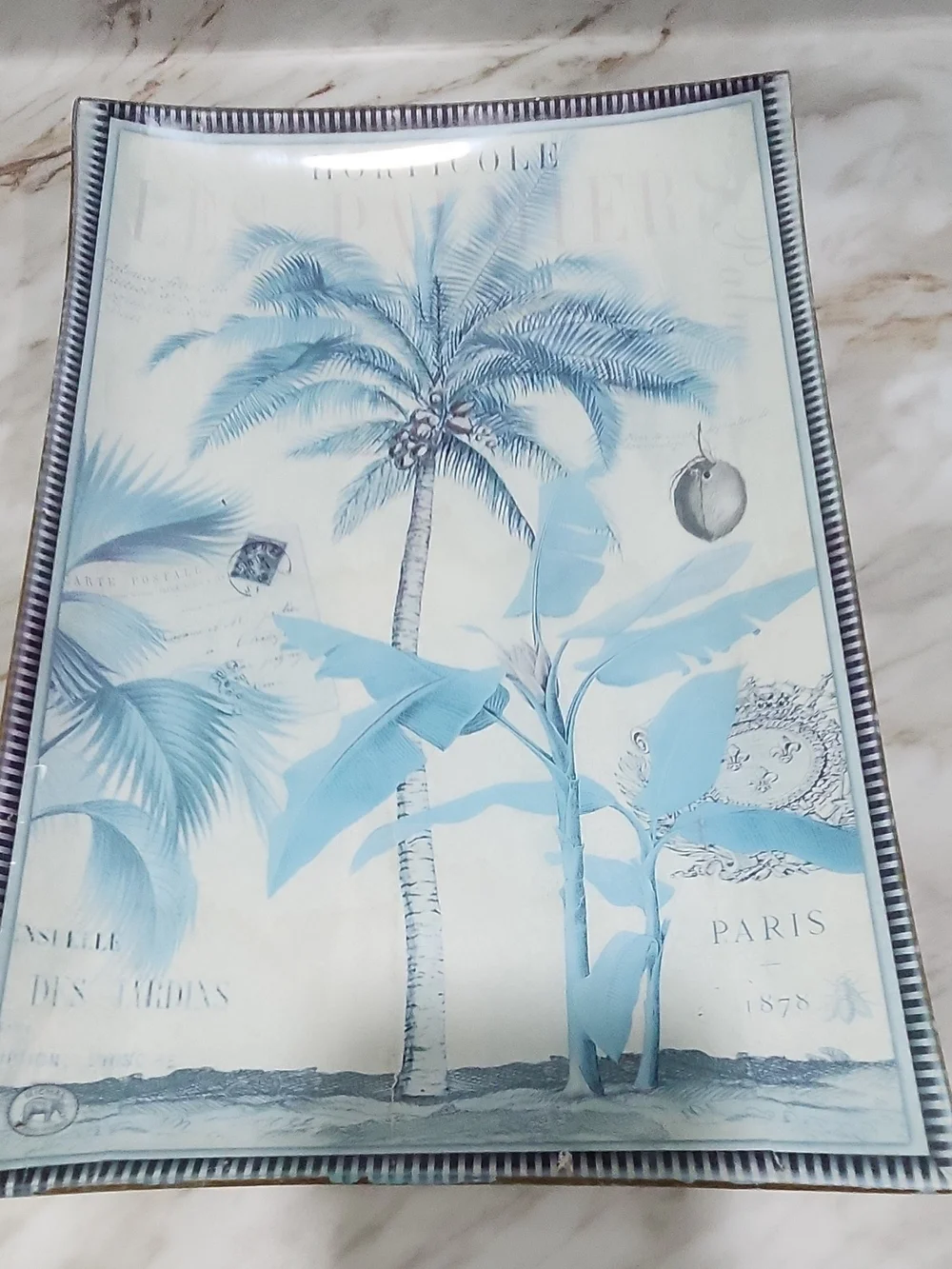 Blue Tropical Palm Shower Curtain -
